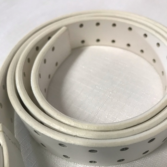 White Leather Belt woman’s belt white & silver - Picture 5 of 6